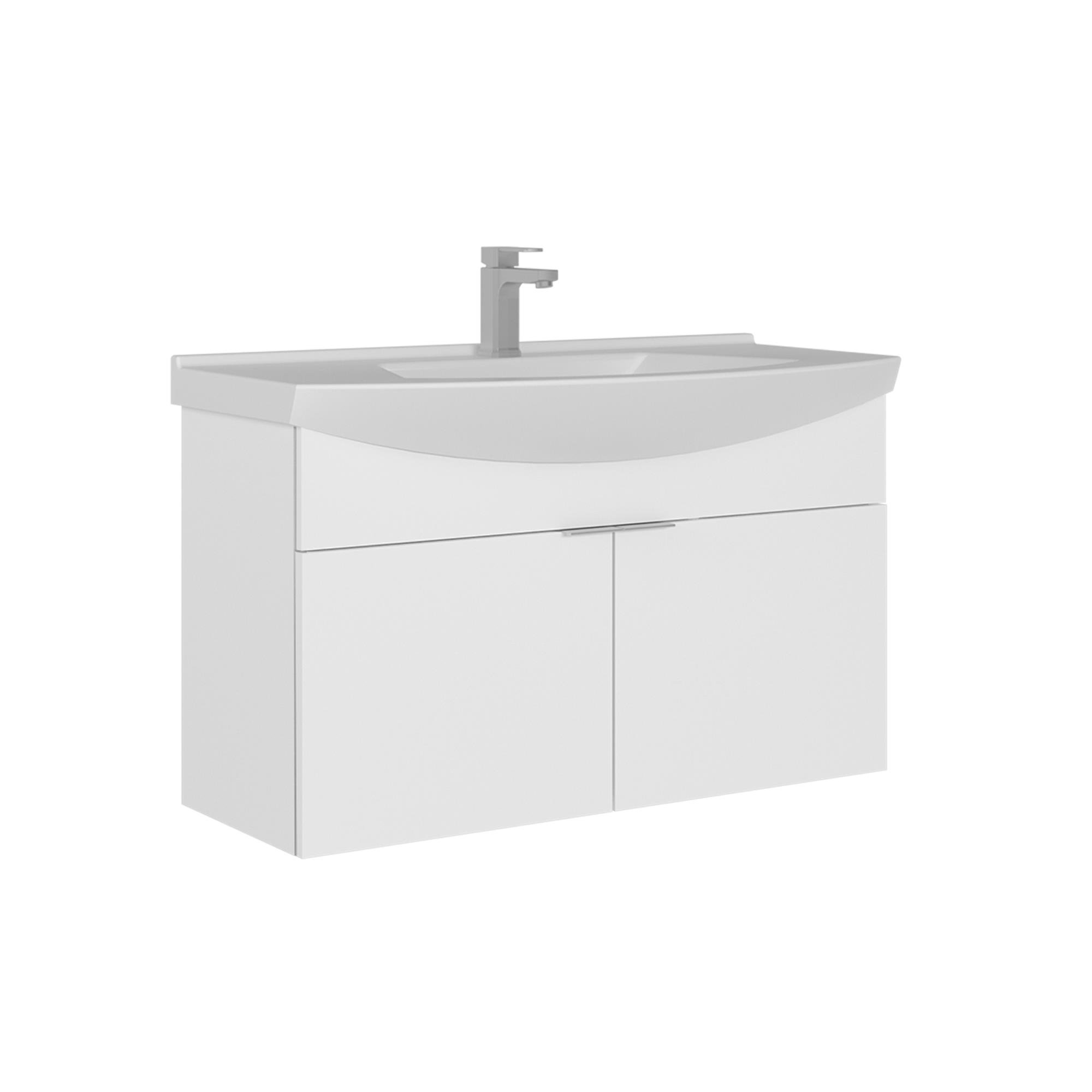 Purus 100 cm Asma Lavabolu Banyo Alt Dolabı