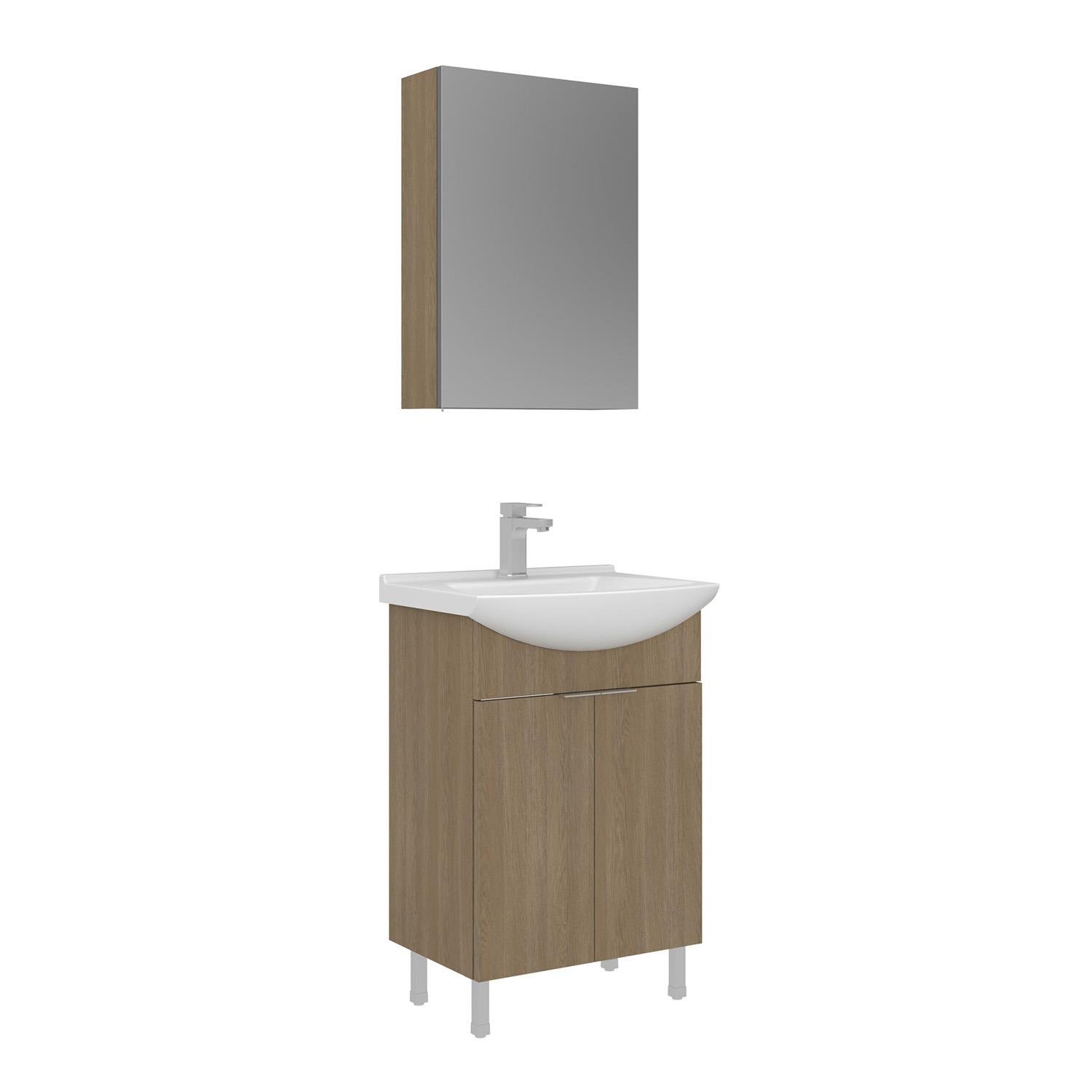 Purus 55 Ayaklı Takım (Ayna Dolaplı)