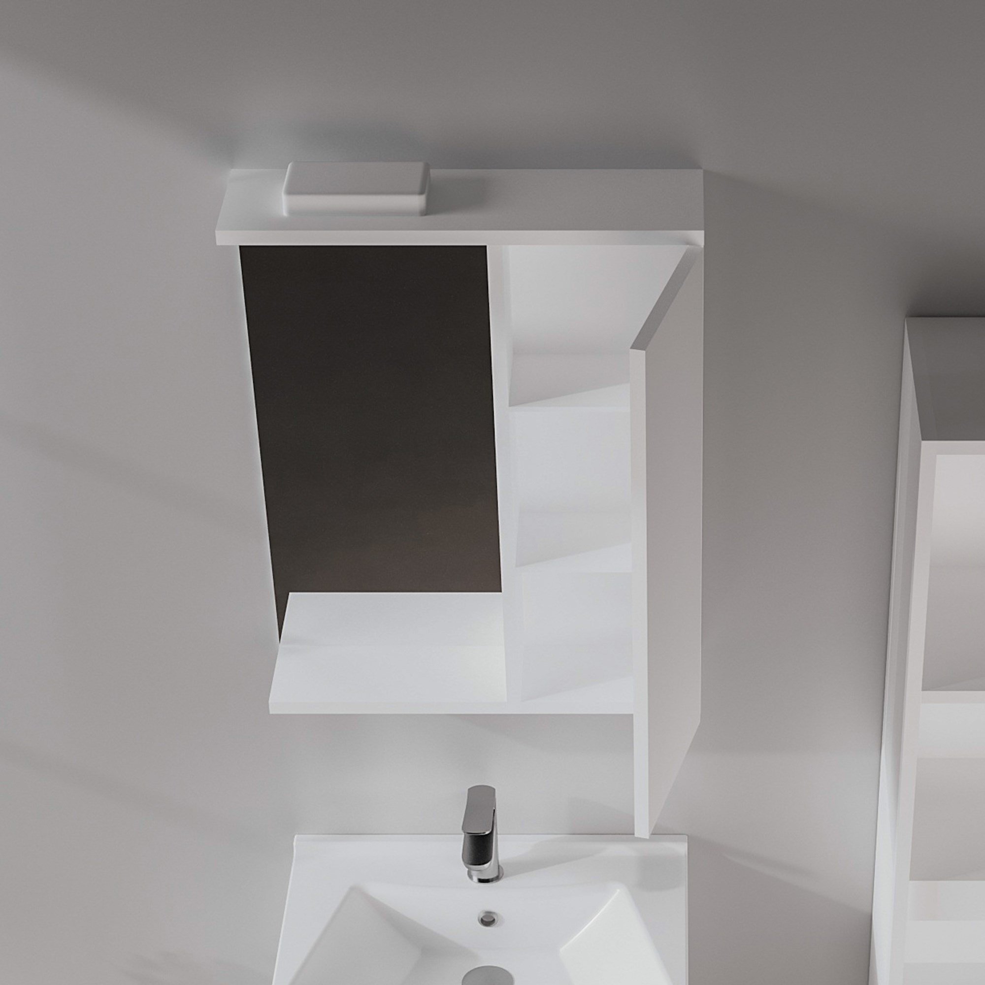 Purus 56 cm Banyo Üst Ayna Dolabı (Spot Aynalı)