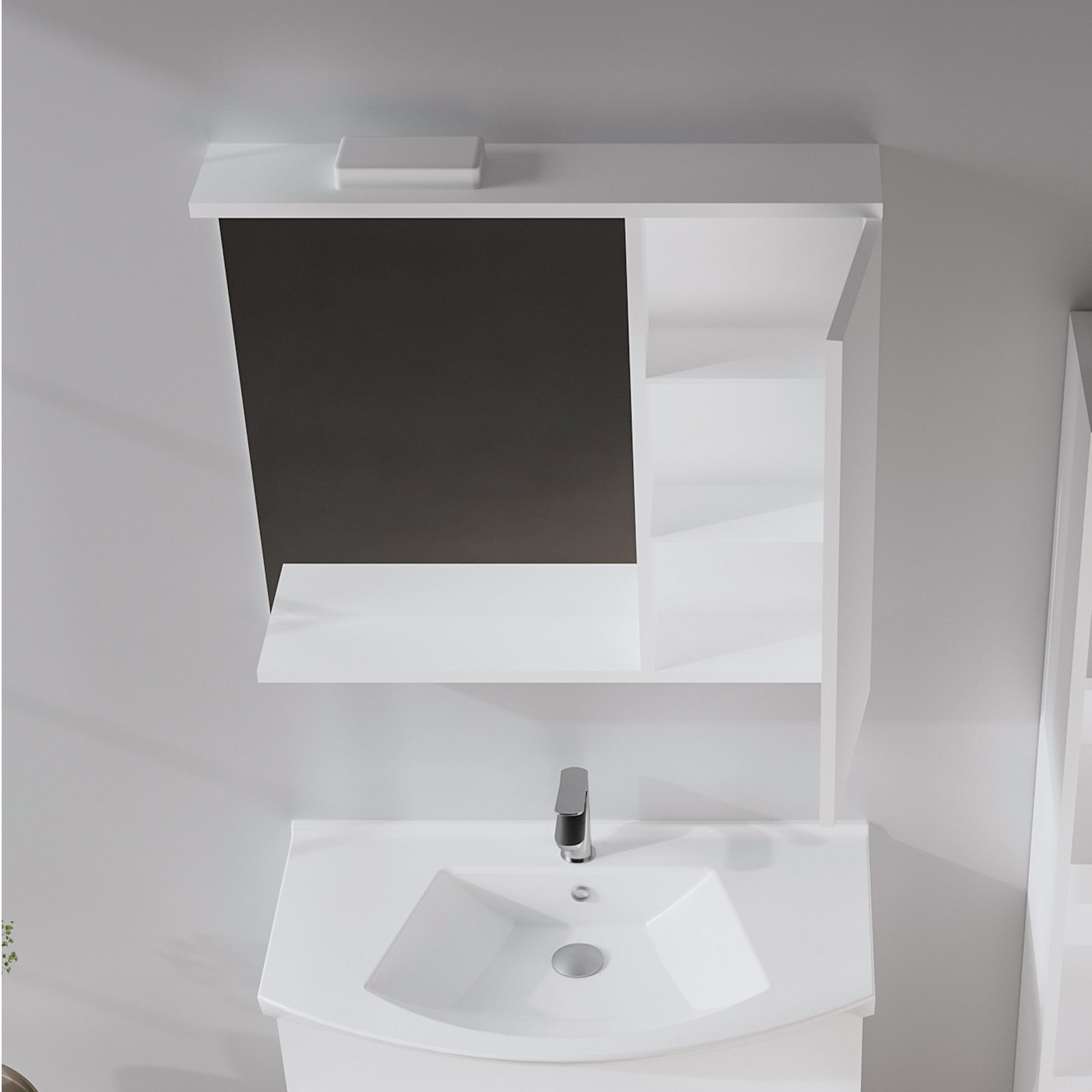 Purus 75 cm Banyo Üst Ayna Dolabı (Spot Aynalı)
