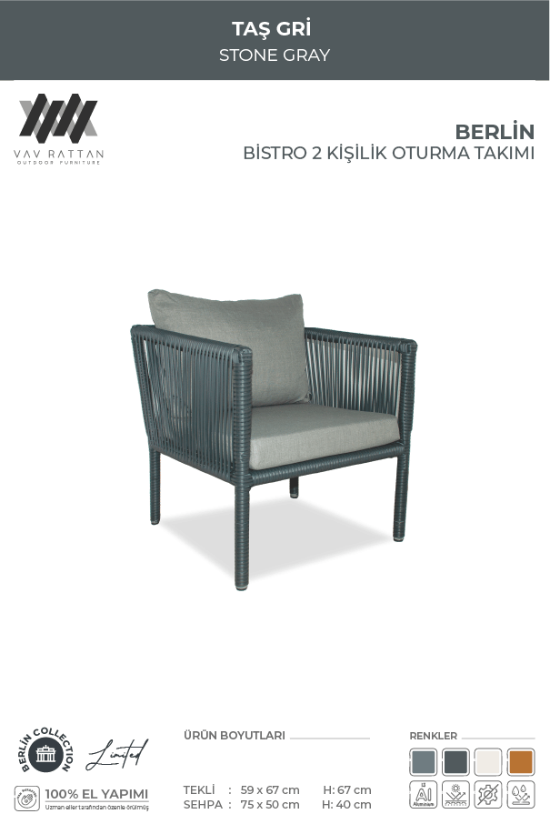 Berlin 2 Kişilik Oturma Takımı