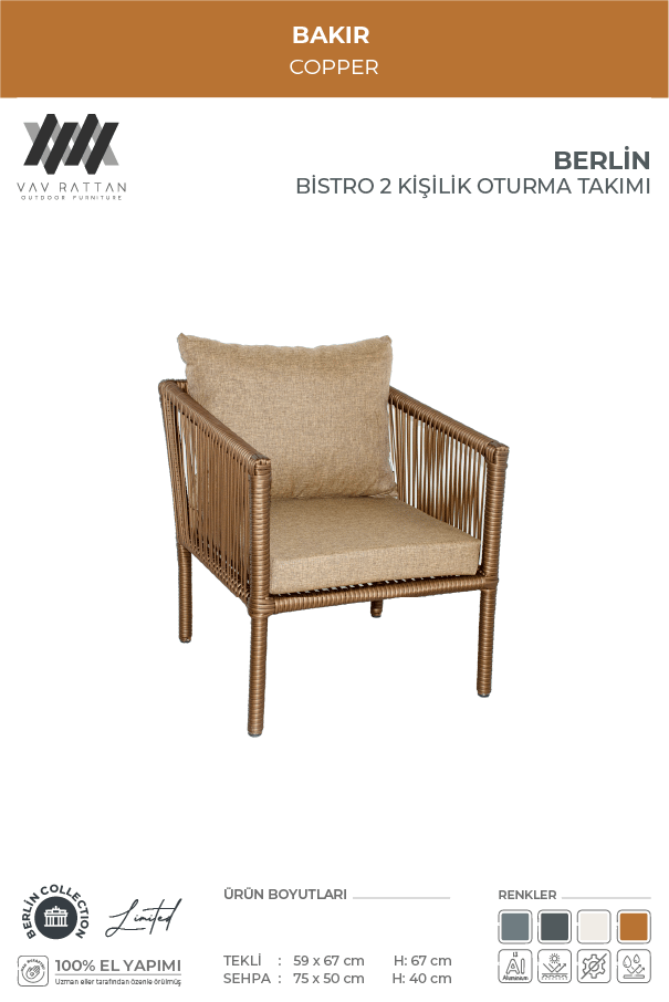Berlin 2 Kişilik Oturma Takımı
