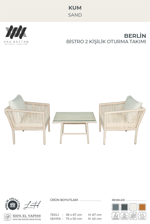Berlin 5 Kişilik Oturma Takımı