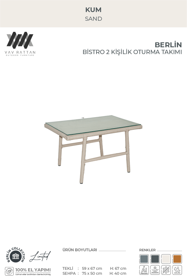 Berlin 5 Kişilik Oturma Takımı