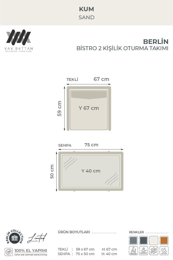 Berlin 5 Kişilik Oturma Takımı