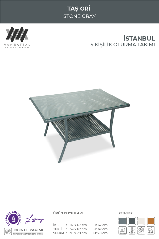 İstanbul 5 Kişilik Oturma Takımı