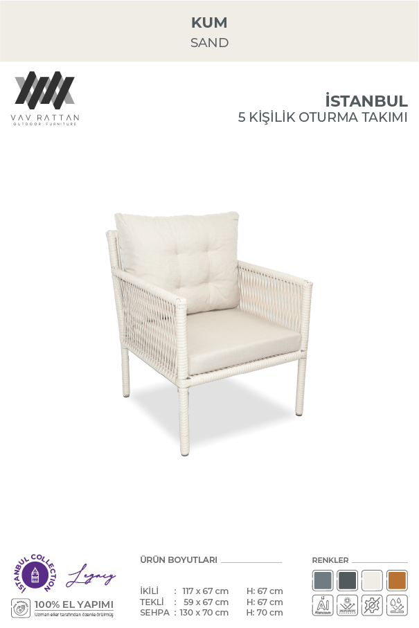 İstanbul 5 Kişilik Oturma Takımı