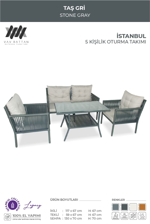 İstanbul 5 Kişilik Oturma Takımı