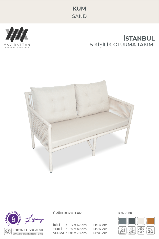 İstanbul 5 Kişilik Oturma Takımı