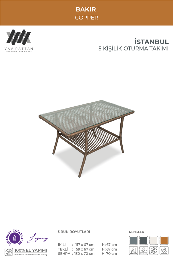 İstanbul 5 Kişilik Oturma Takımı