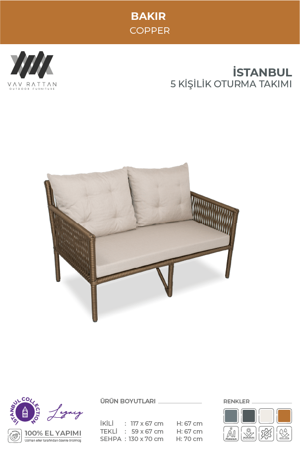 İstanbul 5 Kişilik Oturma Takımı