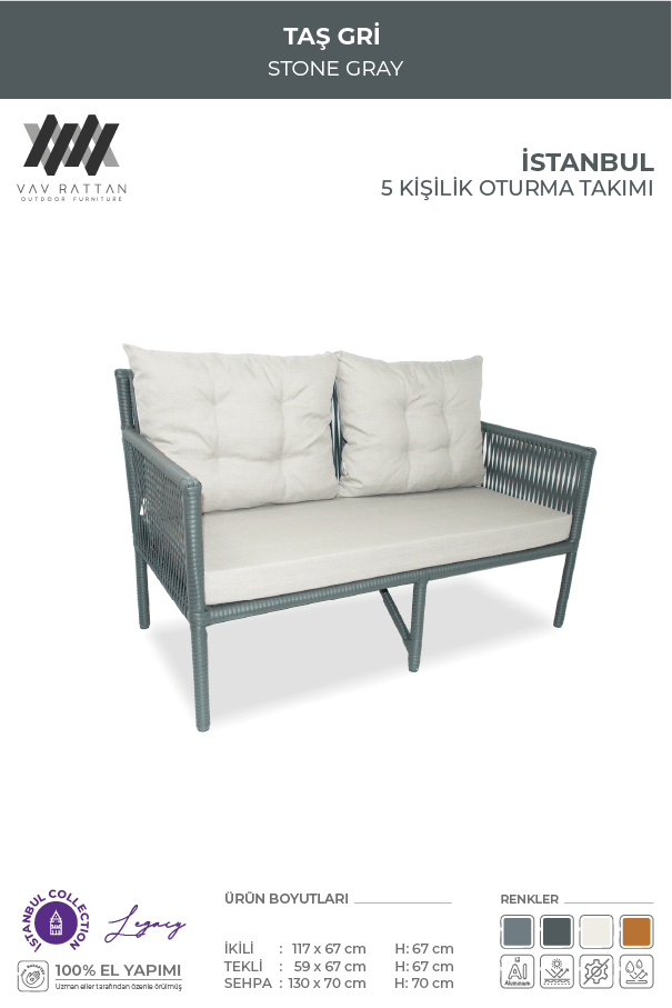 İstanbul 5 Kişilik Oturma Takımı