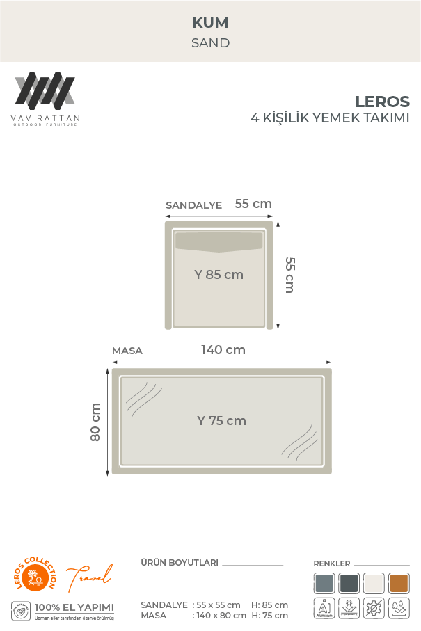Leros 4 Kişilik Yemek Takımı