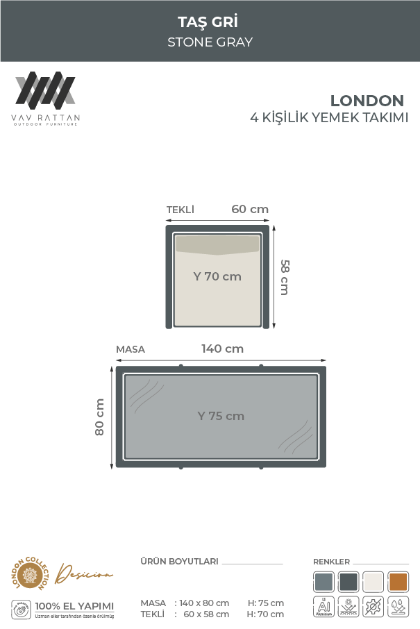 London  4 Kişilik Yemek Takımı
