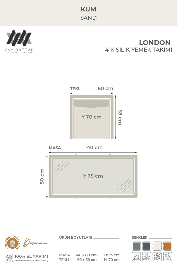 London  4 Kişilik Yemek Takımı