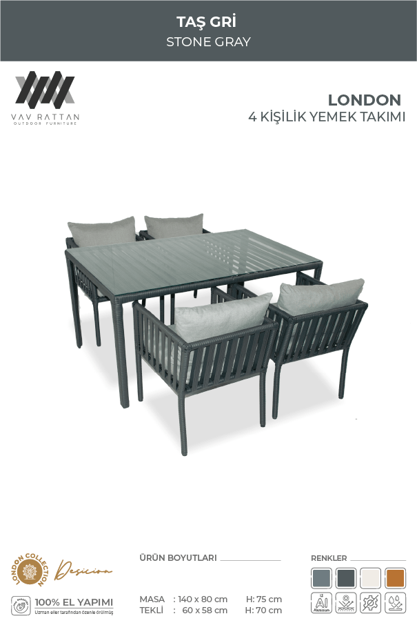 London  4 Kişilik Yemek Takımı