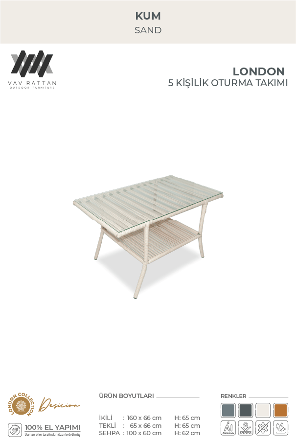 London 5 Kişilik Oturma Takımı