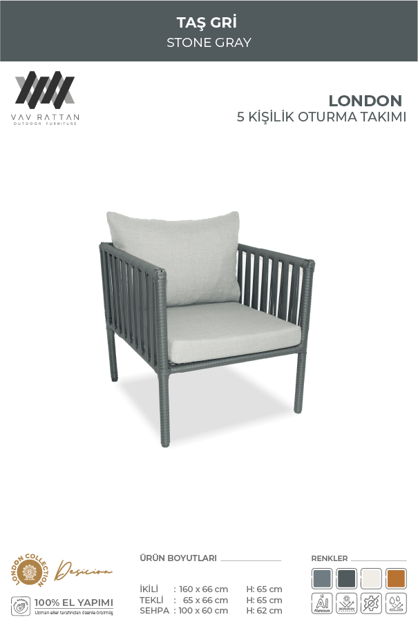 London 5 Kişilik Oturma Takımı