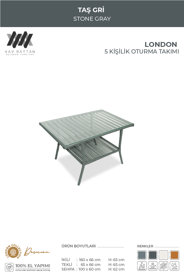 London 5 Kişilik Oturma Takımı