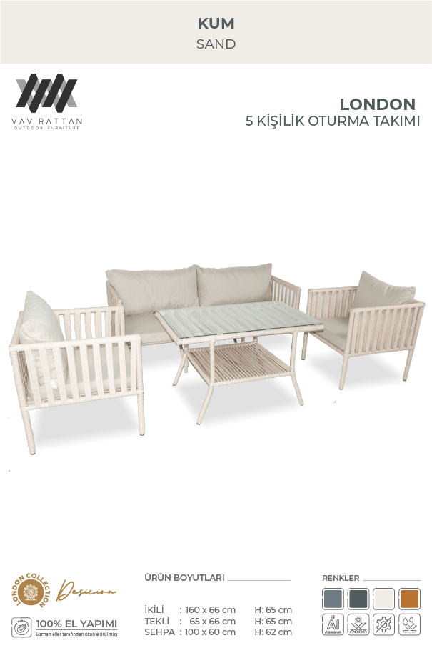 London 5 Kişilik Oturma Takımı