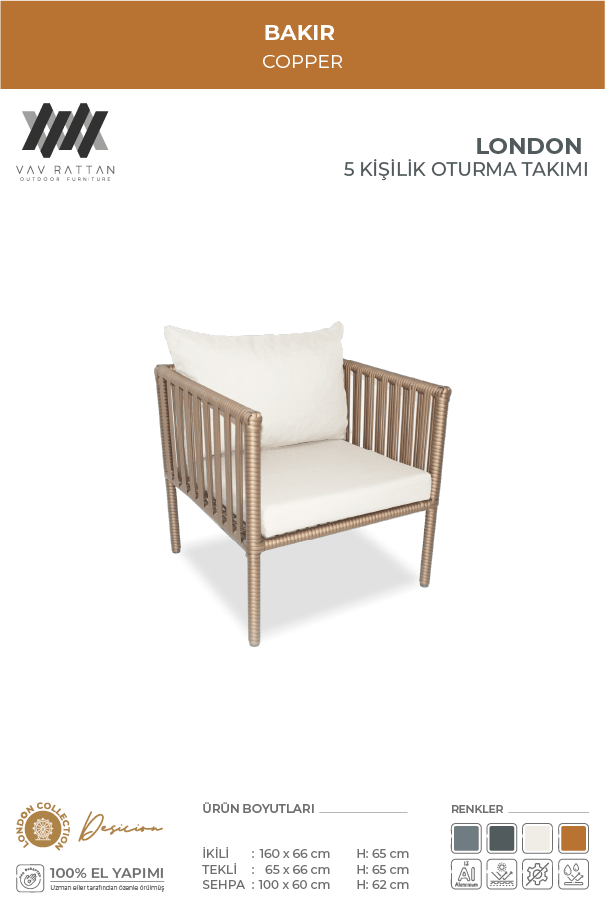 London 5 Kişilik Oturma Takımı