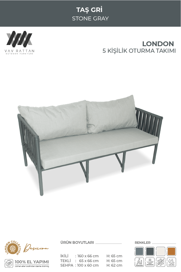 London 5 Kişilik Oturma Takımı