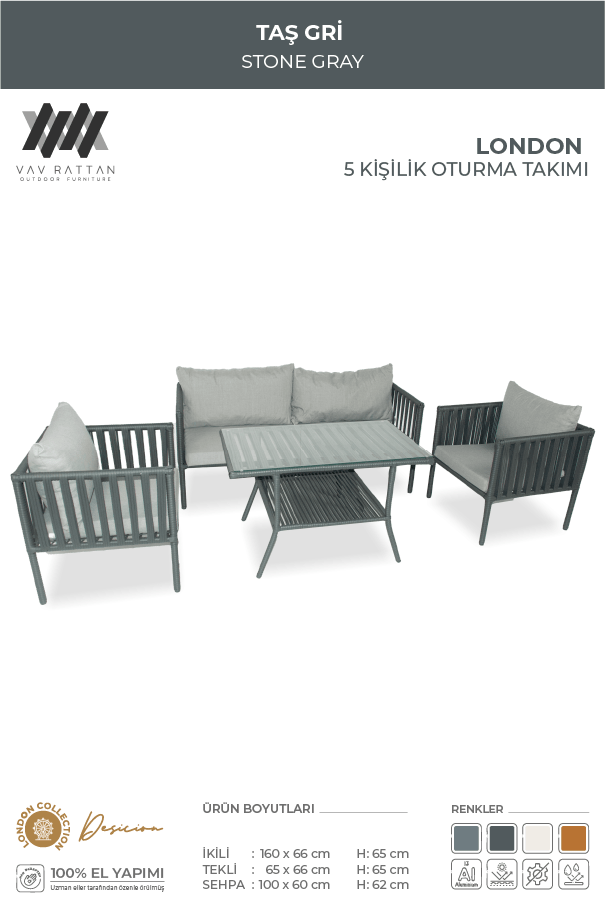 London 5 Kişilik Oturma Takımı