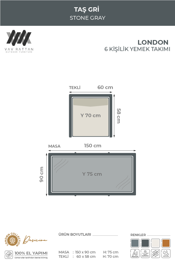 London 6 Kişilik Yemek Takımı