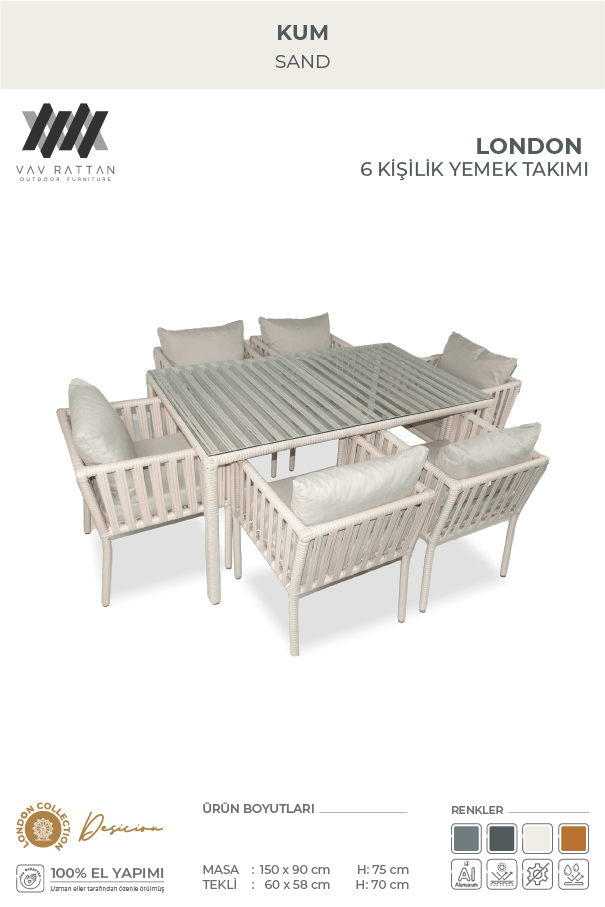 London 6 Kişilik Yemek Takımı