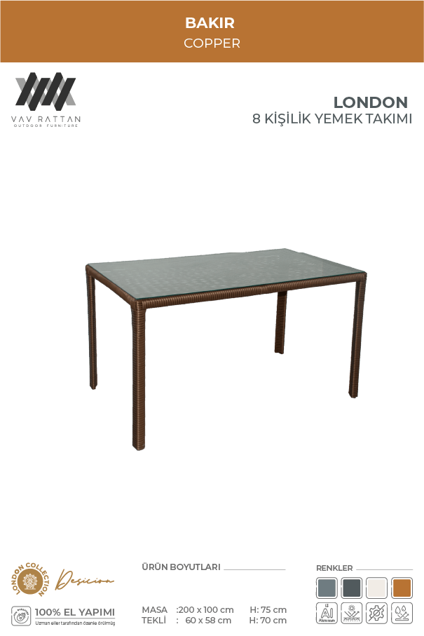 London 8 Kişilik Yemek Takımı 