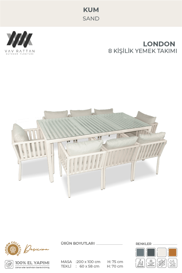 London 8 Kişilik Yemek Takımı 