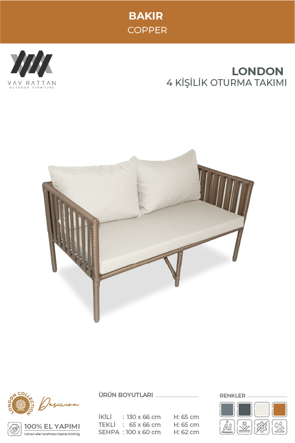 London Oturma Takımı - Taş Gri