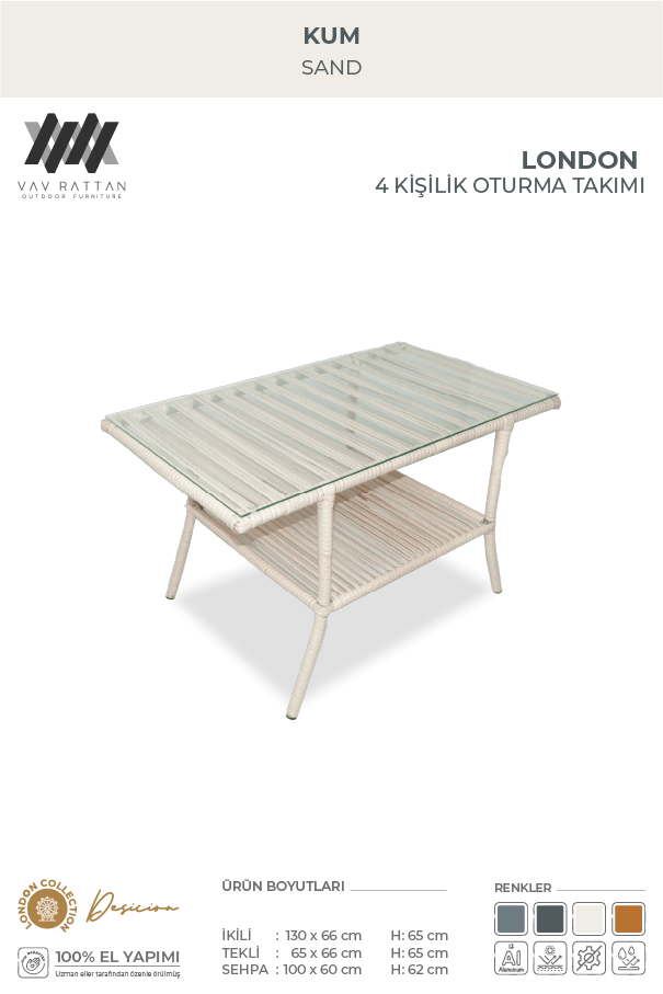 London Oturma Takımı - Taş Gri