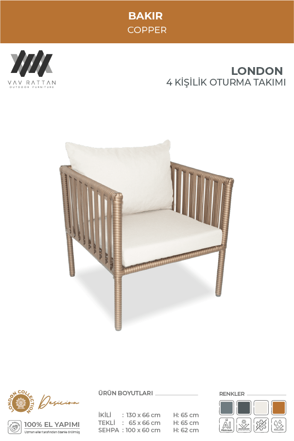 London Oturma Takımı - Taş Gri