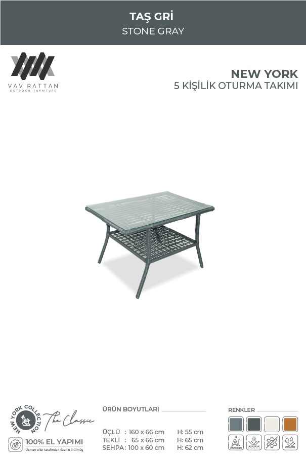 New York 5 Kişilik Oturma Takımı
