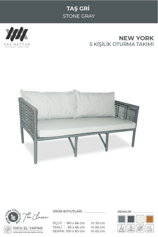 New York 5 Kişilik Oturma Takımı