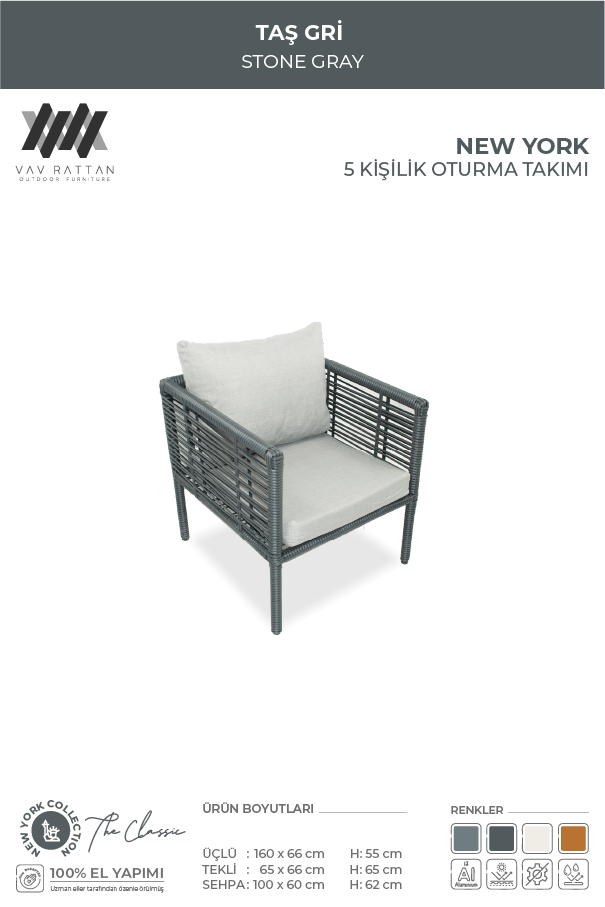 New York 5 Kişilik Oturma Takımı