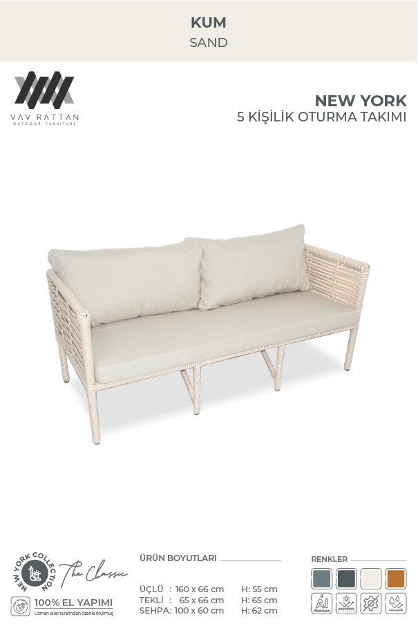 New York 5 Kişilik Oturma Takımı