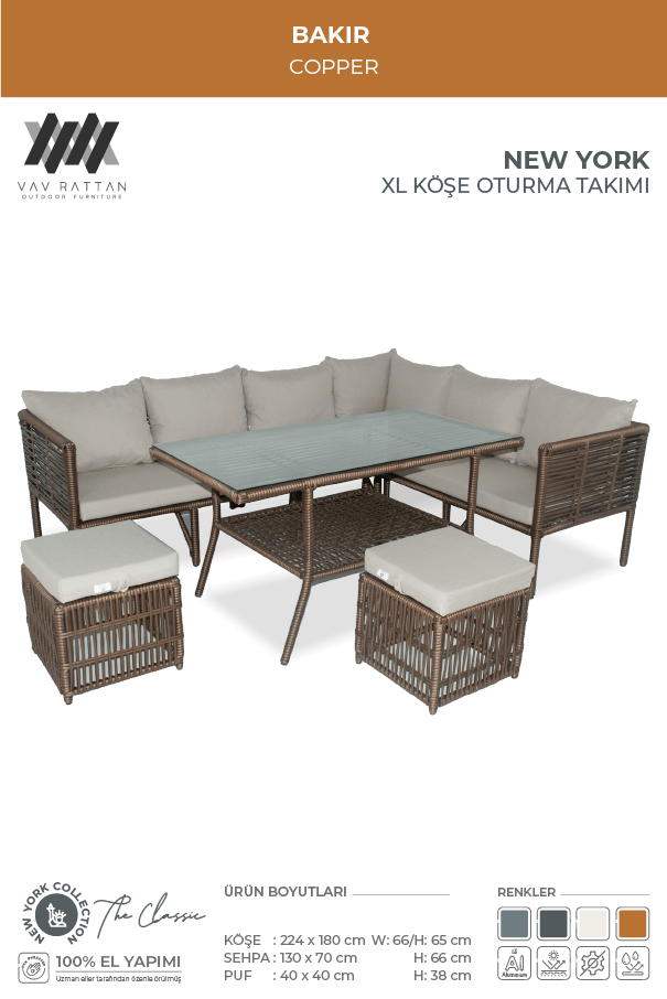 New York XL Köşe Oturma Takımı