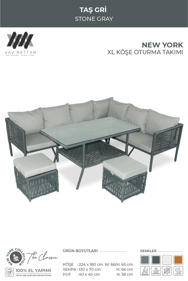 New York XL Köşe Oturma Takımı