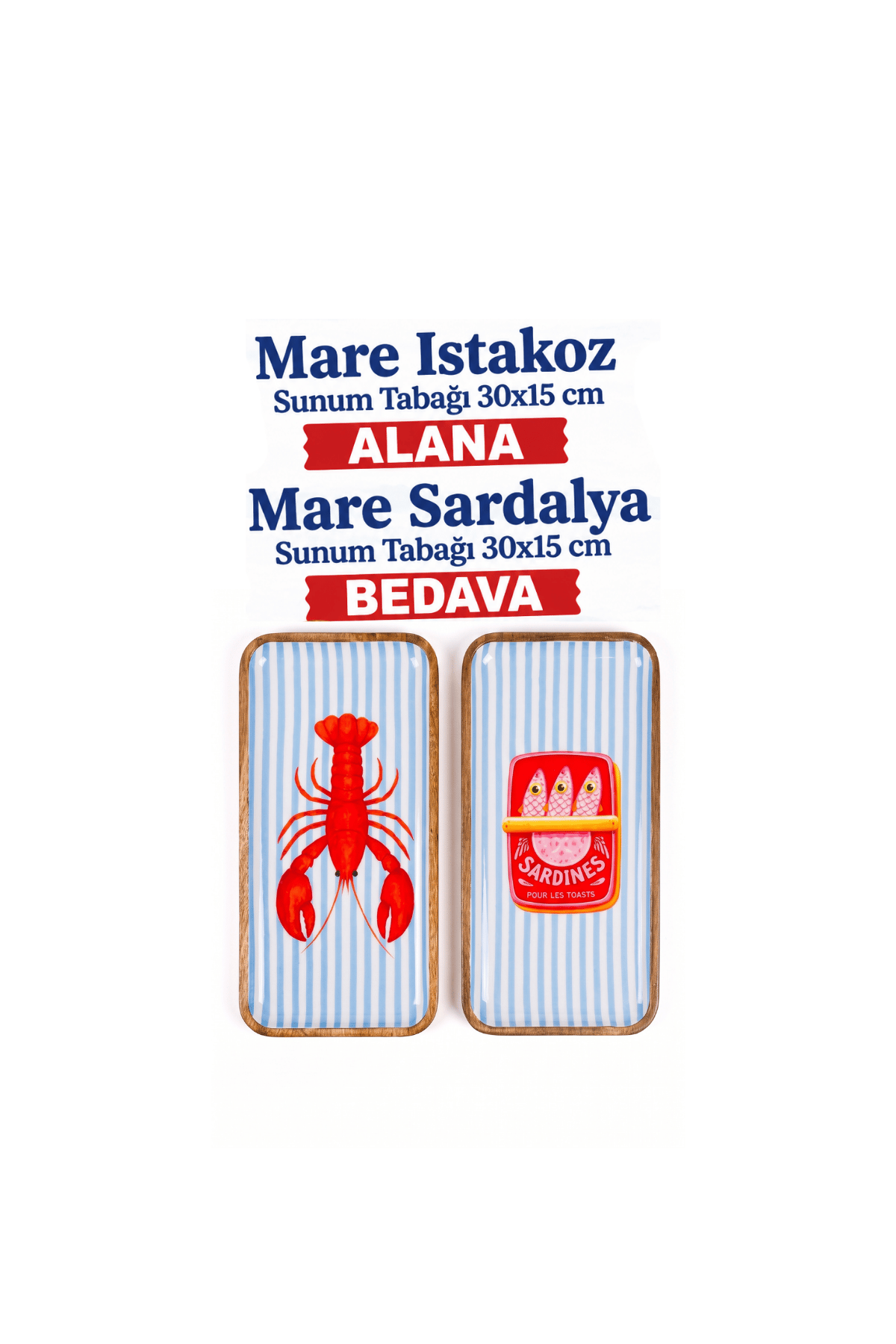 Mare Sunum Tabağı 1 Alana 1 Bedava