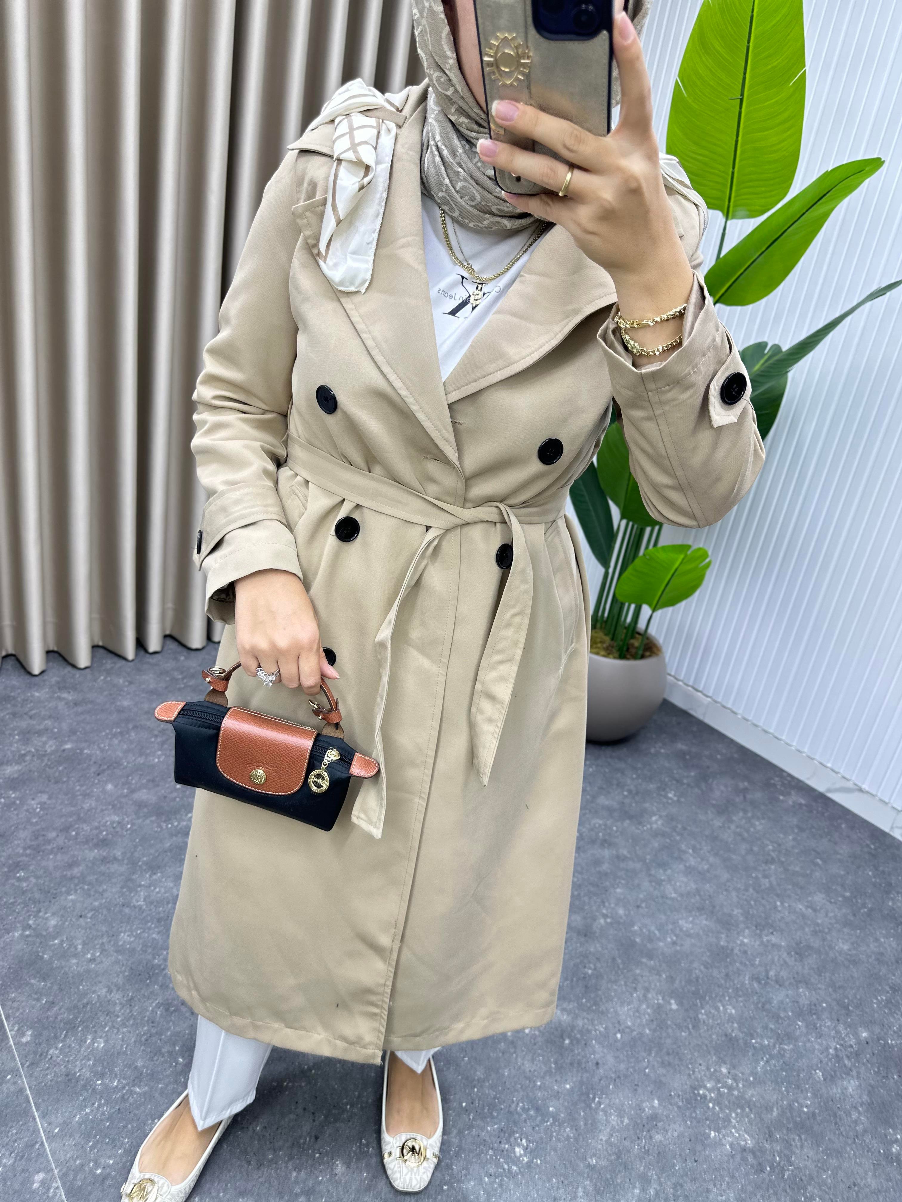 Fularlı Trench | Krem