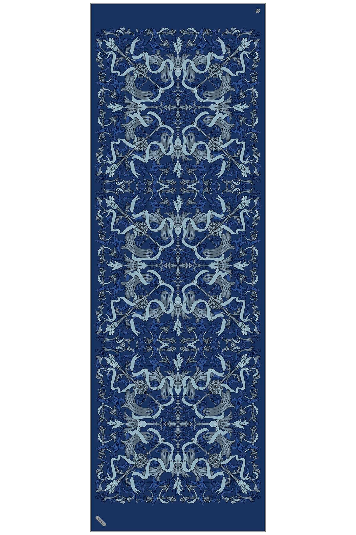 Barok Kurdele Desenli Krep İpek Şal