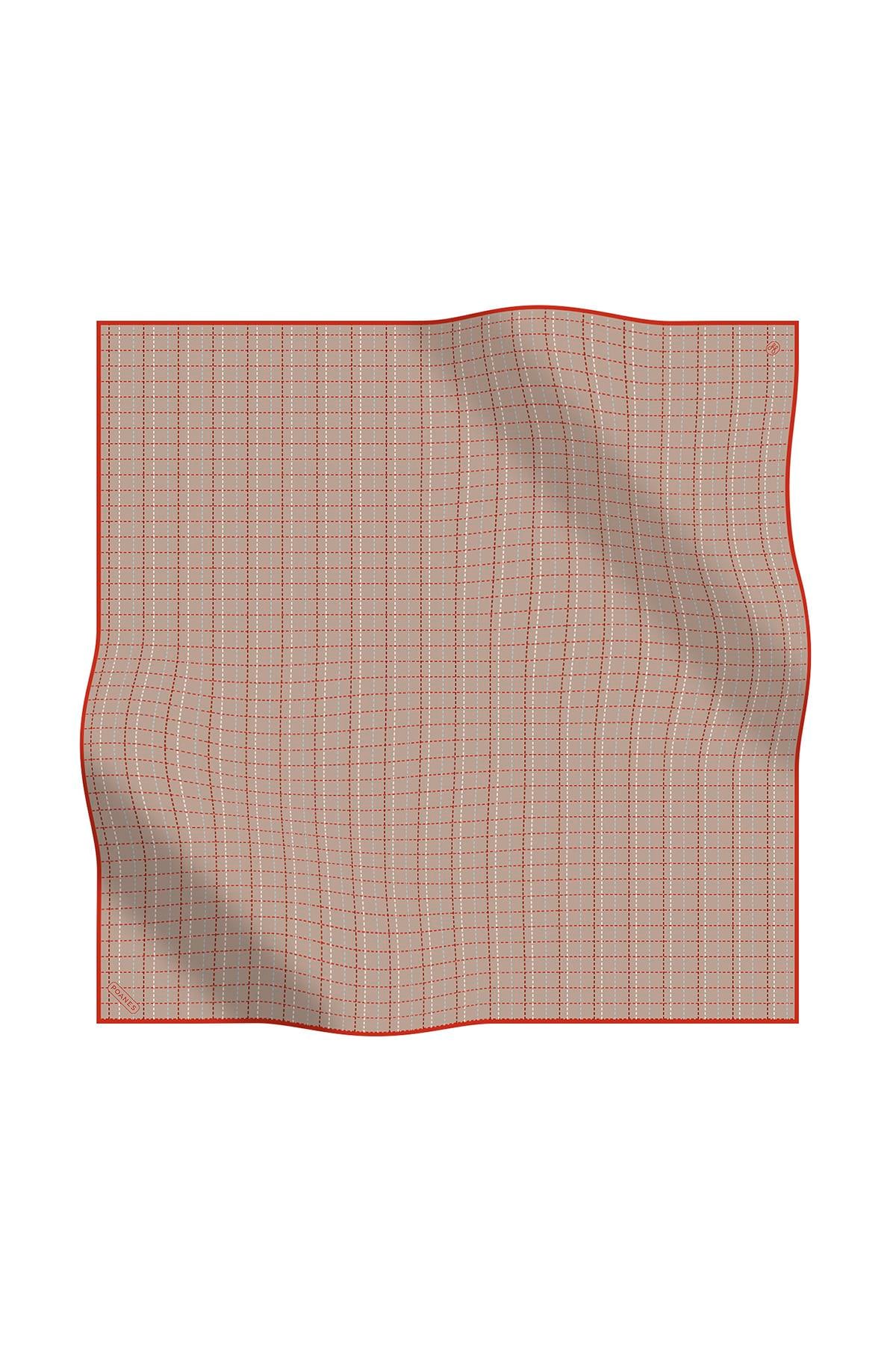 ÇİZGİ DESENLİ TWILL İPEK EŞARP