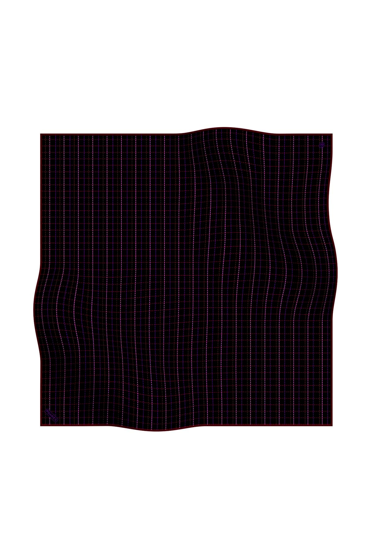 ÇİZGİ DESENLİ TWILL İPEK EŞARP
