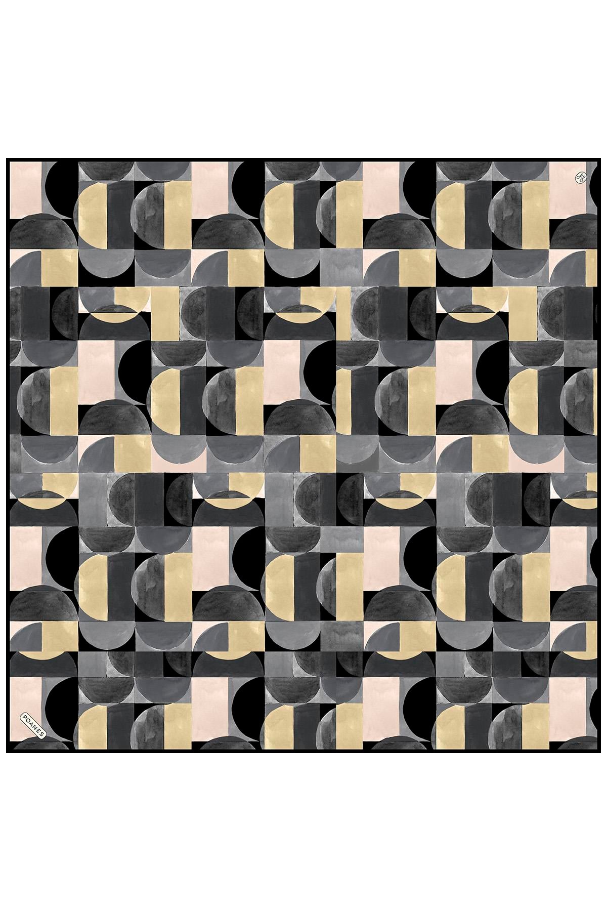Denge Desenli Twill İpek Eşarp