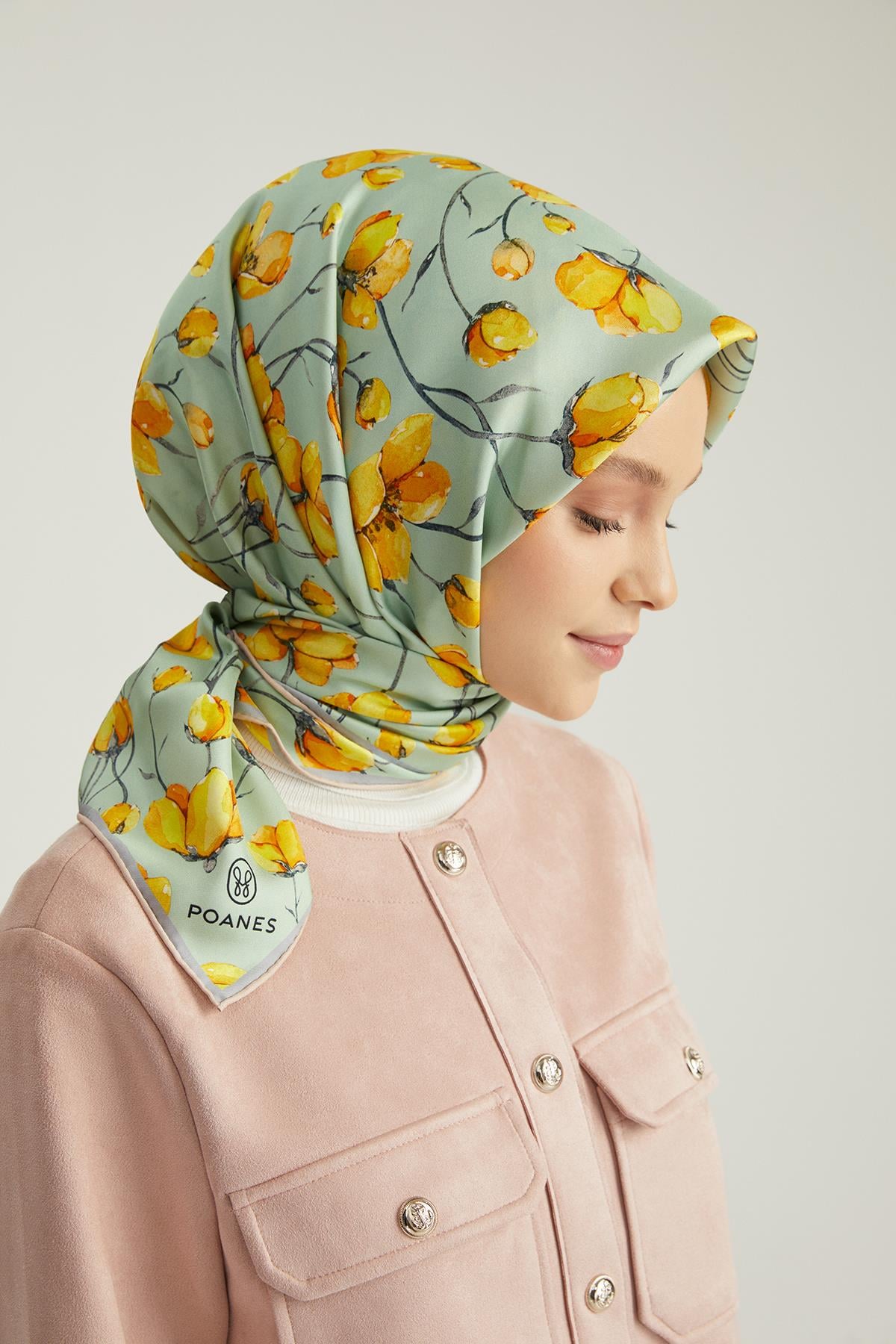 DESENLİ ÇİFT TARAFLI TWILL İPEK EŞARP