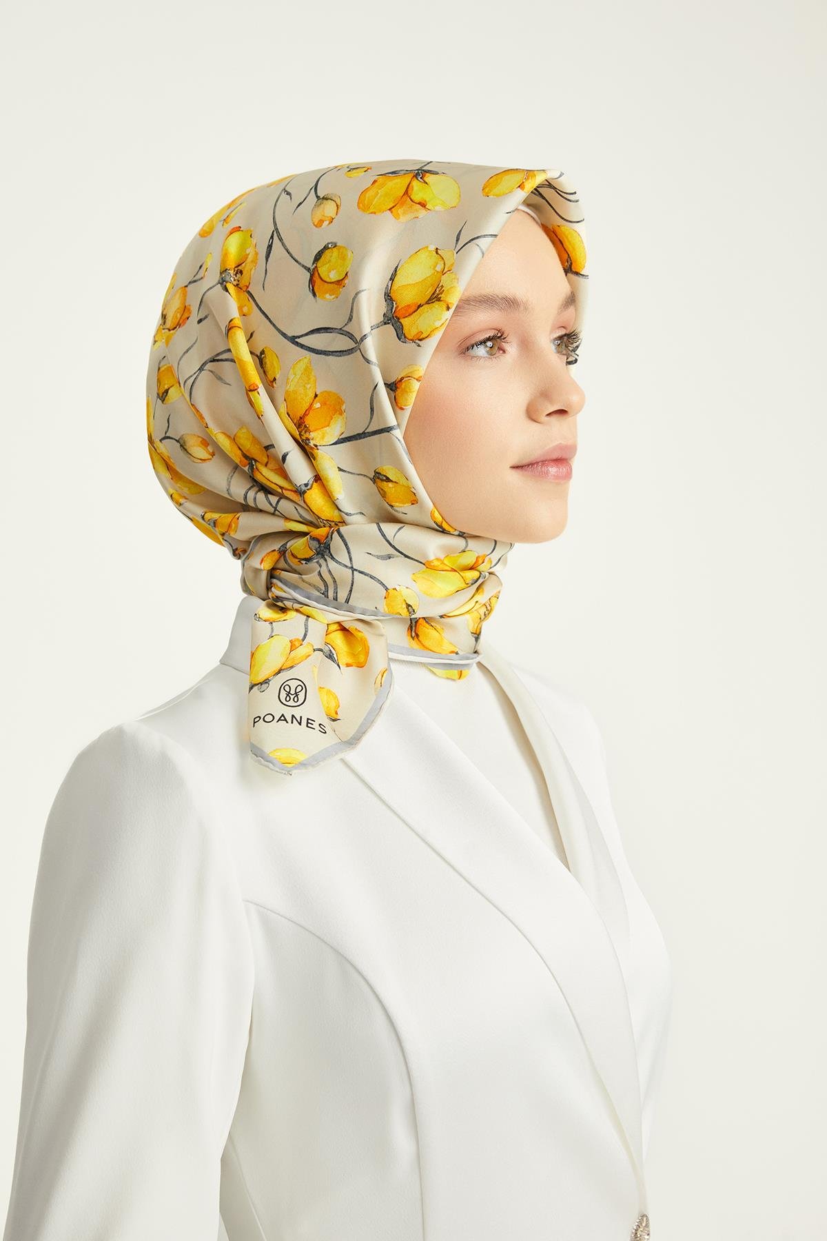 DESENLİ ÇİFT TARAFLI TWILL İPEK EŞARP