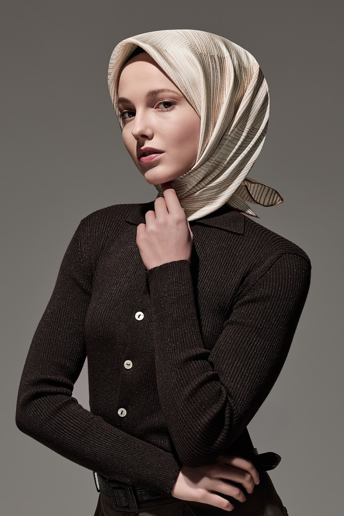 Doku Desen Twill İpek Eşarp
