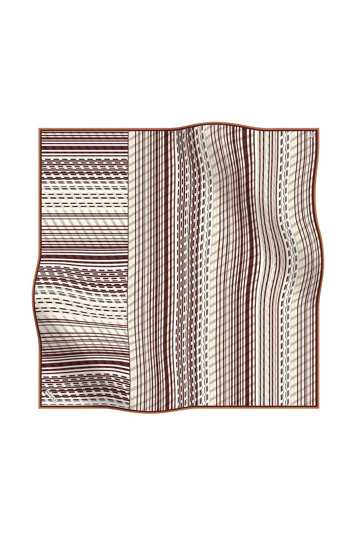 EKOSE DESENLİ TWILL İPEK EŞARP